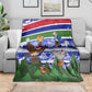 Gambia Christmas Blanket Santa Birds Gift Boxes Forest Scene and Snowflake - African Pride