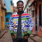 Gambia Christmas Bomber Jacket Santa Birds Gift Boxes Forest Scene and Snowflake - African Pride