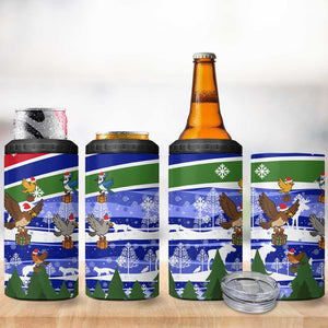 Gambia Christmas 4 in 1 Can Cooler Tumbler Santa Birds Gift Boxes Forest Scene and Snowflake - African Pride