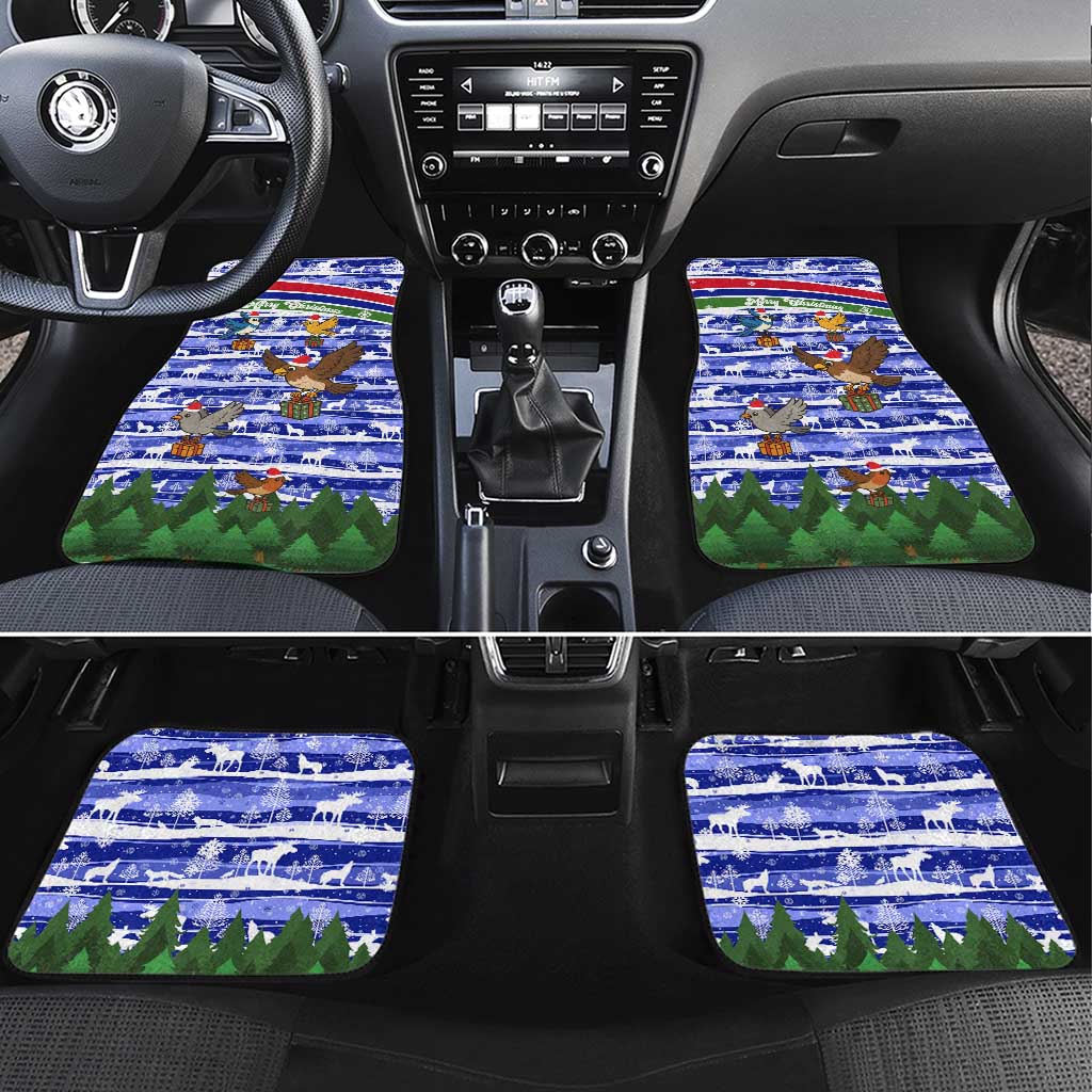 Gambia Christmas Car Mats Santa Birds Gift Boxes Forest Scene and Snowflake - African Pride