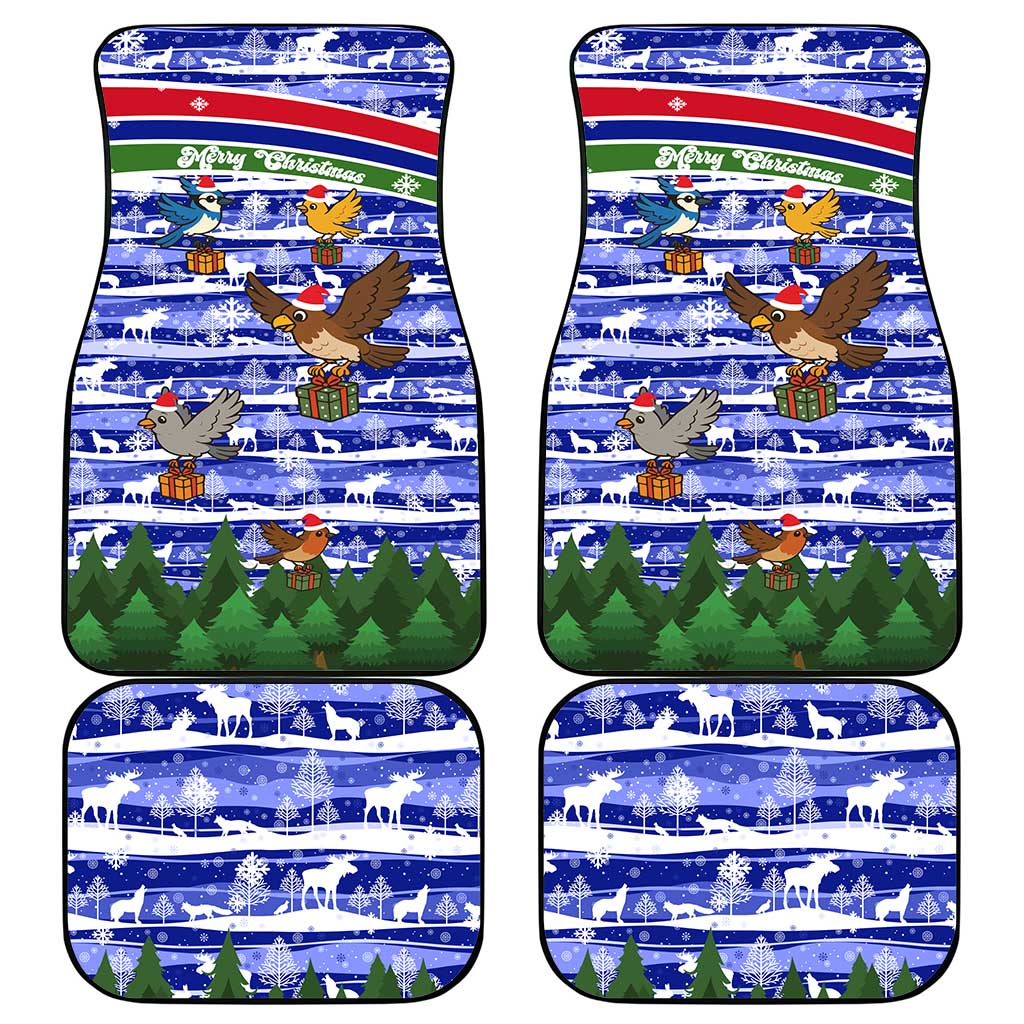 Gambia Christmas Car Mats Santa Birds Gift Boxes Forest Scene and Snowflake - African Pride