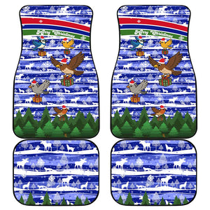 Gambia Christmas Car Mats Santa Birds Gift Boxes Forest Scene and Snowflake - African Pride