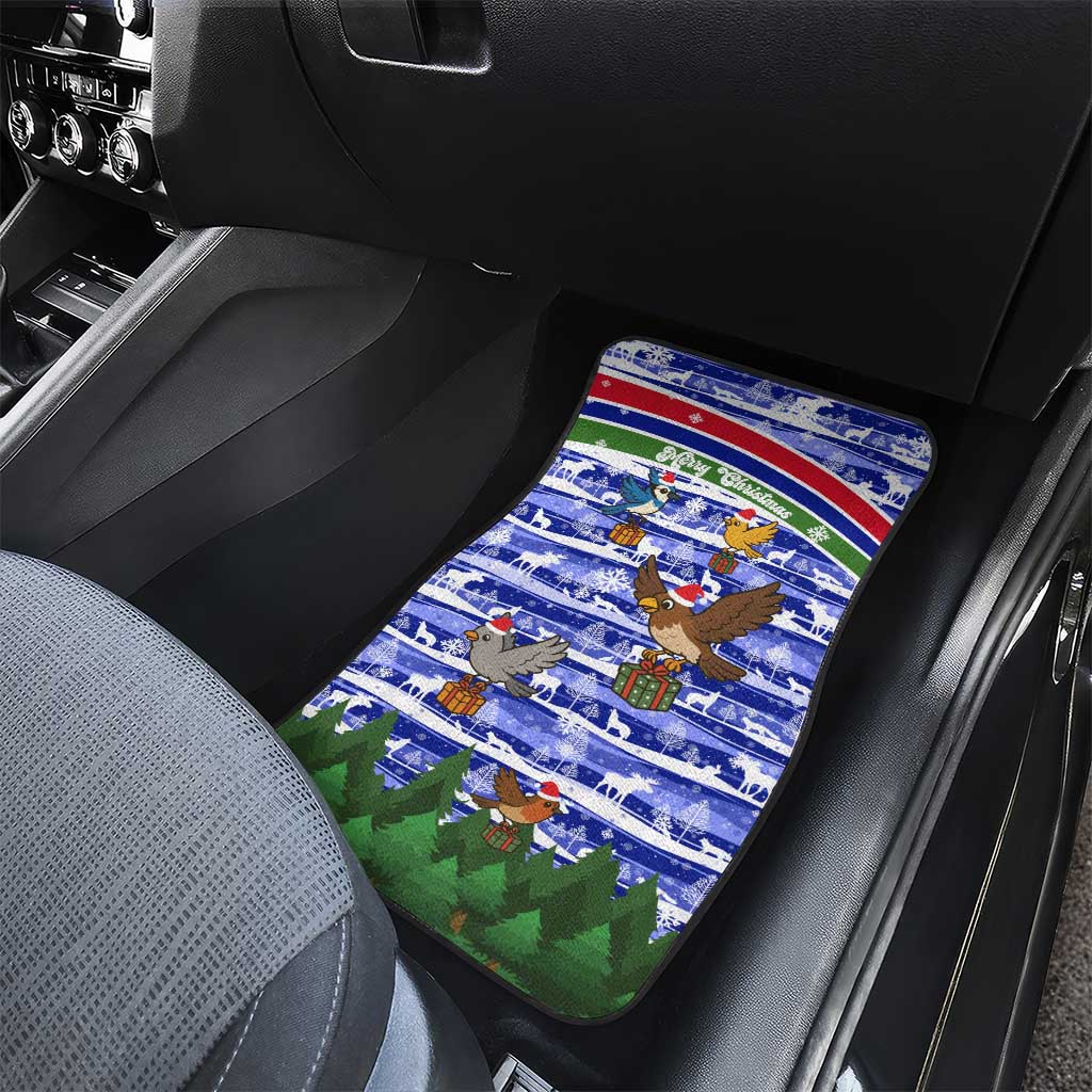 Gambia Christmas Car Mats Santa Birds Gift Boxes Forest Scene and Snowflake - African Pride