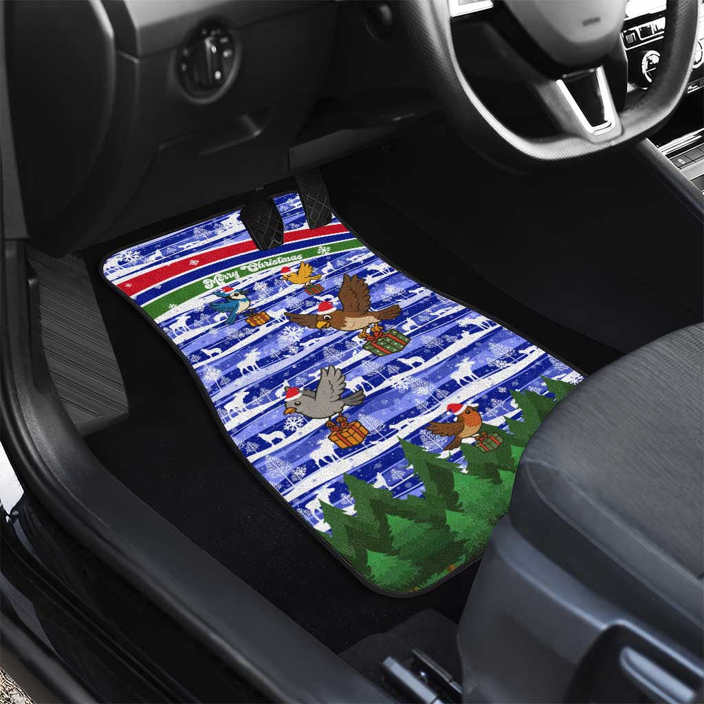 Gambia Christmas Car Mats Santa Birds Gift Boxes Forest Scene and Snowflake - African Pride