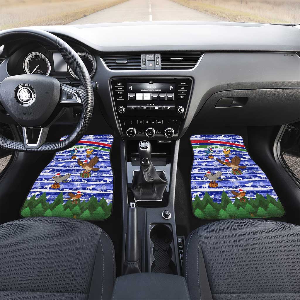 Gambia Christmas Car Mats Santa Birds Gift Boxes Forest Scene and Snowflake - African Pride