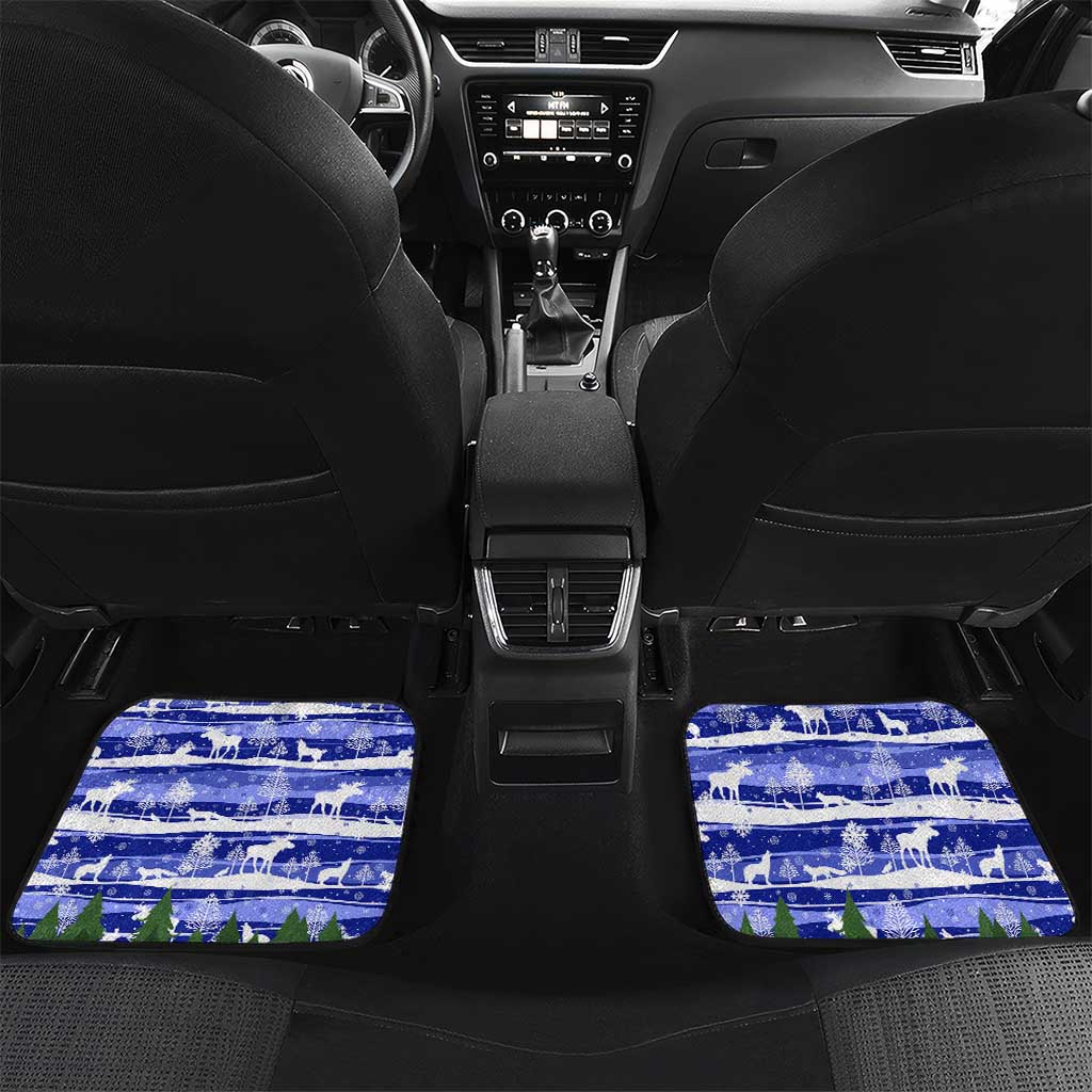 Gambia Christmas Car Mats Santa Birds Gift Boxes Forest Scene and Snowflake - African Pride