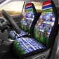 Gambia Christmas Car Seat Cover Santa Birds Gift Boxes Forest Scene and Snowflake - African Pride