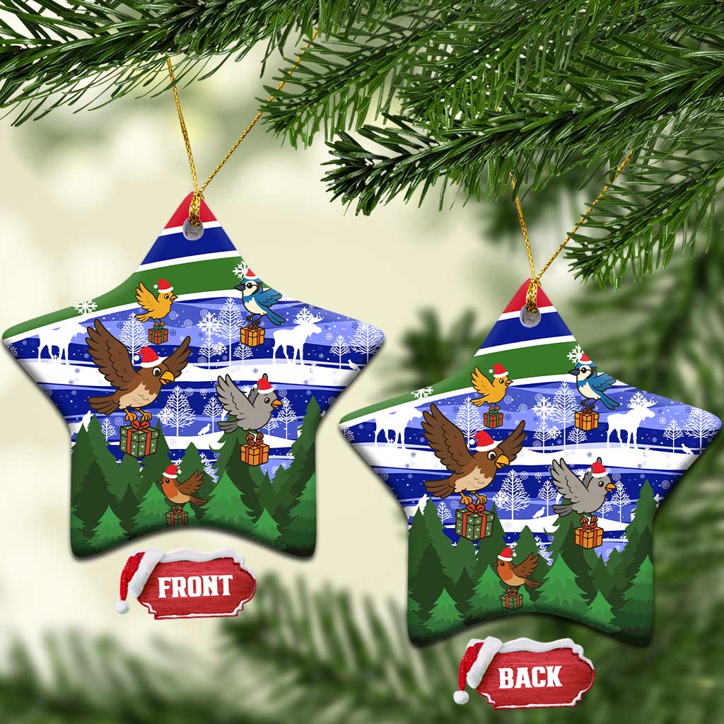 Gambia Christmas Ceramic Ornament Santa Birds Gift Boxes Forest Scene and Snowflake - African Pride