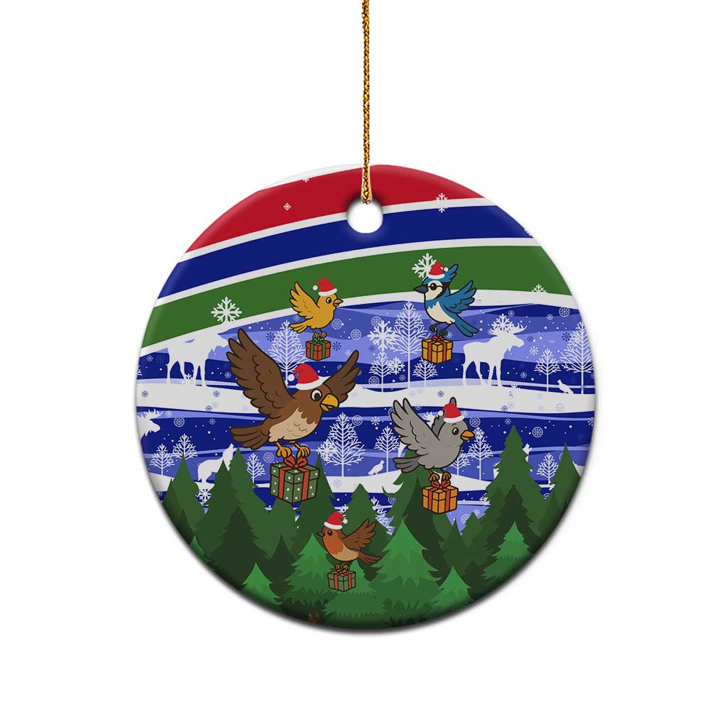Gambia Christmas Ceramic Ornament Santa Birds Gift Boxes Forest Scene and Snowflake - African Pride