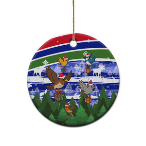 Gambia Christmas Ceramic Ornament Santa Birds Gift Boxes Forest Scene and Snowflake - African Pride