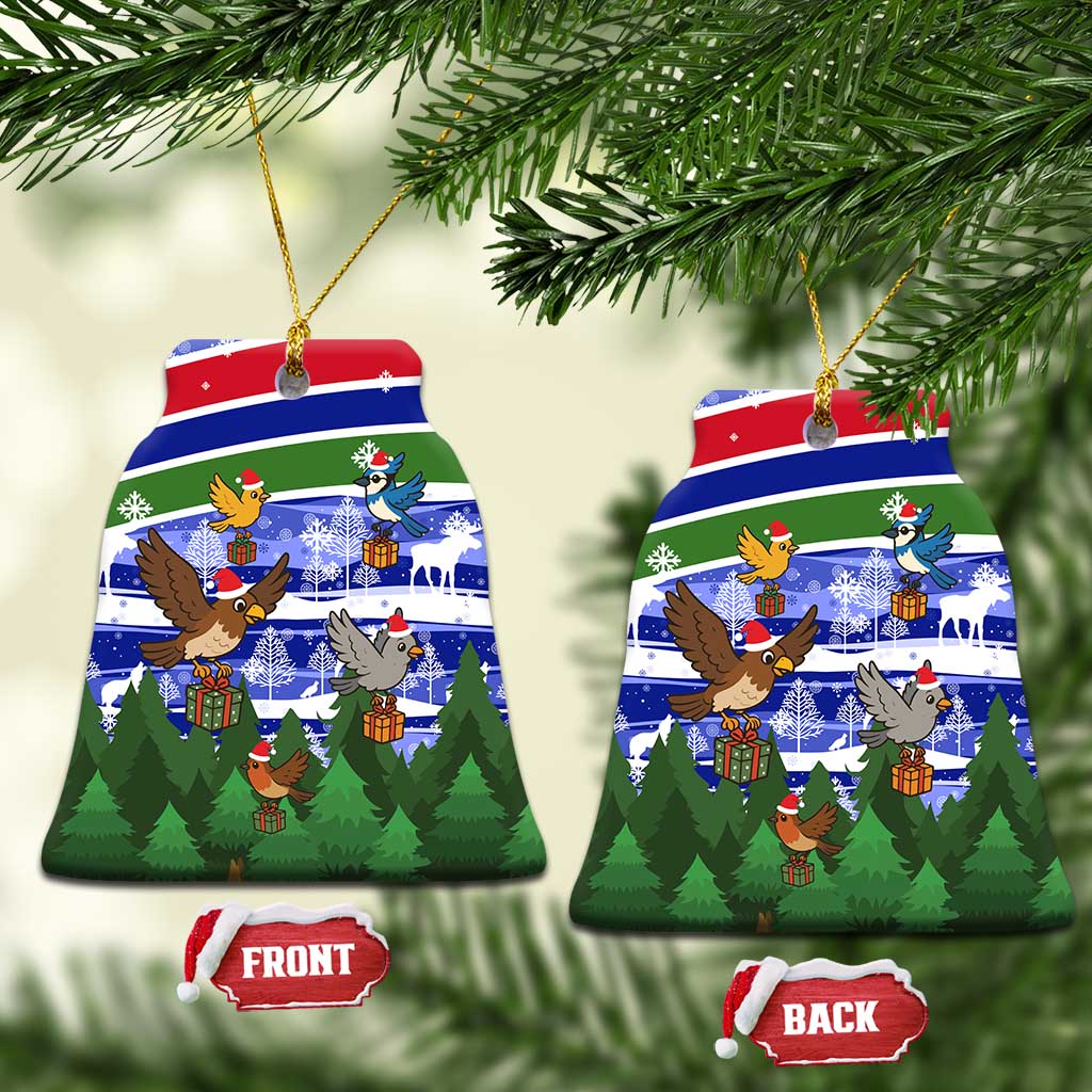 Gambia Christmas Ceramic Ornament Santa Birds Gift Boxes Forest Scene and Snowflake - African Pride
