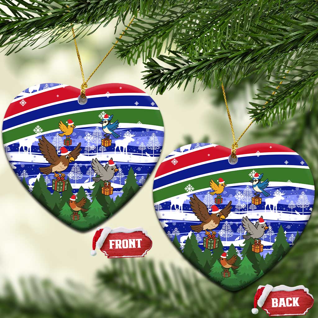 Gambia Christmas Ceramic Ornament Santa Birds Gift Boxes Forest Scene and Snowflake - African Pride