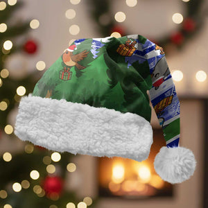 Gambia Christmas Santa Hat Santa Birds Gift Boxes Forest Scene and Snowflake - African Pride