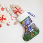 Gambia Christmas Stocking Santa Birds Gift Boxes Forest Scene and Snowflake - African Pride