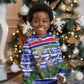 Gambia Christmas Kid Ugly Christmas Sweater Santa Birds Gift Boxes Forest Scene and Snowflake - African Pride