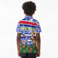 Gambia Christmas Kid Polo Shirt Santa Birds Gift Boxes Forest Scene and Snowflake - African Pride