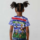 Gambia Christmas Kid T shirt Santa Birds Gift Boxes Forest Scene and Snowflake - African Pride