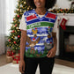 Gambia Christmas Knitted V-Neck Vest Santa Birds Gift Boxes Forest Scene and Snowflake - African Pride