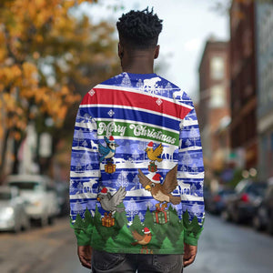 Gambia Christmas Long Sleeve Shirt Santa Birds Gift Boxes Forest Scene and Snowflake - African Pride