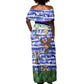 Gambia Christmas Off Shoulder Maxi Dress Santa Birds Gift Boxes Forest Scene and Snowflake - African Pride