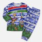 Gambia Christmas Pajama Set Santa Birds Gift Boxes Forest Scene and Snowflake - African Pride