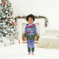 Gambia Christmas Pajama Set Santa Birds Gift Boxes Forest Scene and Snowflake - African Pride