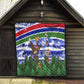 Gambia Christmas Quilt Santa Birds Gift Boxes Forest Scene and Snowflake - African Pride