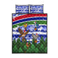 Gambia Christmas Quilt Bed Set Santa Birds Gift Boxes Forest Scene and Snowflake - African Pride