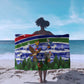 Gambia Christmas Sarong Santa Birds Gift Boxes Forest Scene and Snowflake - African Pride