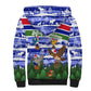 Gambia Christmas Sherpa Hoodie Santa Birds Gift Boxes Forest Scene and Snowflake - African Pride