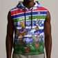 Gambia Christmas Sleeveless Hoodie Santa Birds Gift Boxes Forest Scene and Snowflake - African Pride
