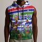 Gambia Christmas Sleeveless Zip Hoodie Santa Birds Gift Boxes Forest Scene and Snowflake - African Pride