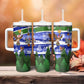 Gambia Christmas Tumbler With Handle Santa Birds Gift Boxes Forest Scene and Snowflake - African Pride
