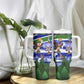 Gambia Christmas Tumbler With Handle Santa Birds Gift Boxes Forest Scene and Snowflake - African Pride
