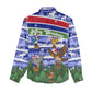 Gambia Christmas Women Casual Shirt Santa Birds Gift Boxes Forest Scene and Snowflake - African Pride