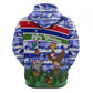 Gambia Christmas Zip Hoodie Santa Birds Gift Boxes Forest Scene and Snowflake - African Pride