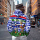 Gambia Christmas Zip Hoodie Santa Birds Gift Boxes Forest Scene and Snowflake - African Pride