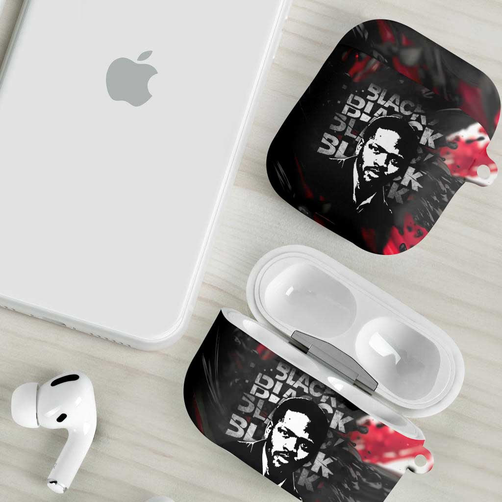 Steve Biko AirPods Case with Black Consciousness Portrait, Power Fist Symbol and Red-Black Freedom - African Pride