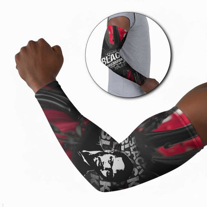 Steve Biko Arm Sleeves with Black Consciousness Portrait, Power Fist Symbol and Red-Black Freedom - African Pride