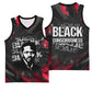 Steve Biko Basketball Jersey with Black Consciousness Portrait, Power Fist Symbol and Red-Black Freedom - African Pride
