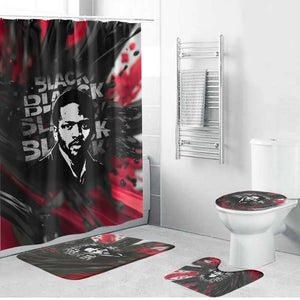 Steve Biko Bathroom Set with Black Consciousness Portrait, Power Fist Symbol and Red-Black Freedom - African Pride