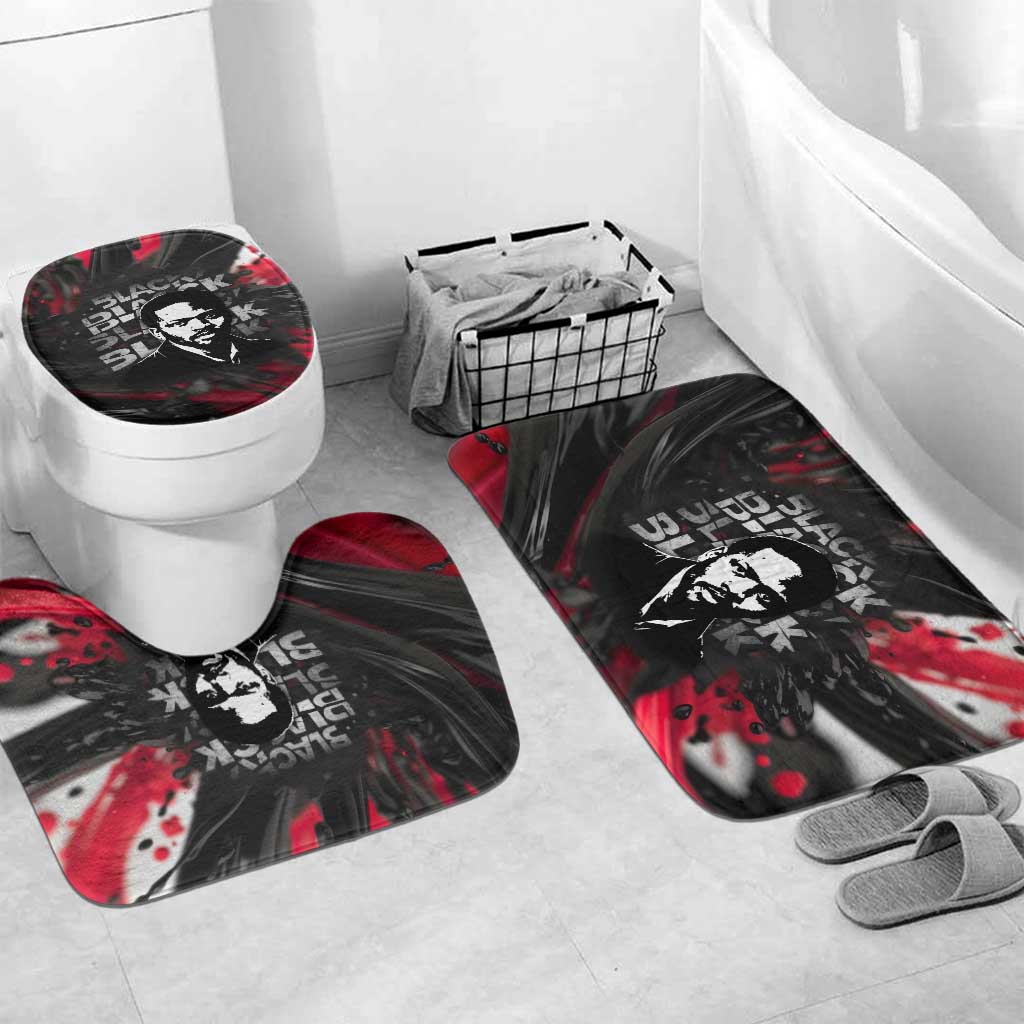 Steve Biko Bathroom Set with Black Consciousness Portrait, Power Fist Symbol and Red-Black Freedom - African Pride
