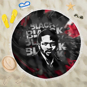 Steve Biko Beach Blanket with Black Consciousness Portrait, Power Fist Symbol and Red-Black Freedom - African Pride