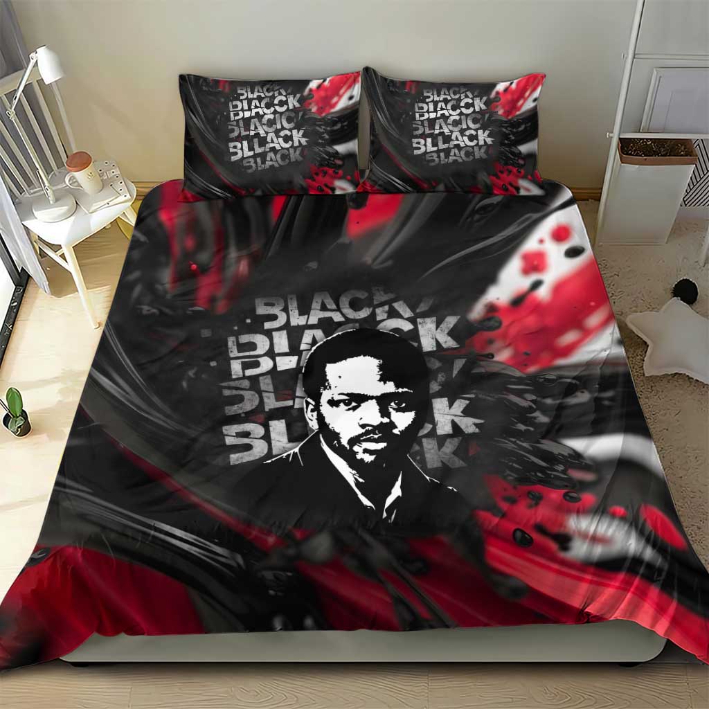 Steve Biko Bedding Set with Black Consciousness Portrait, Power Fist Symbol and Red-Black Freedom - African Pride