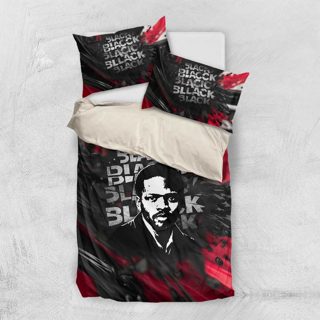 Steve Biko Bedding Set with Black Consciousness Portrait, Power Fist Symbol and Red-Black Freedom - African Pride
