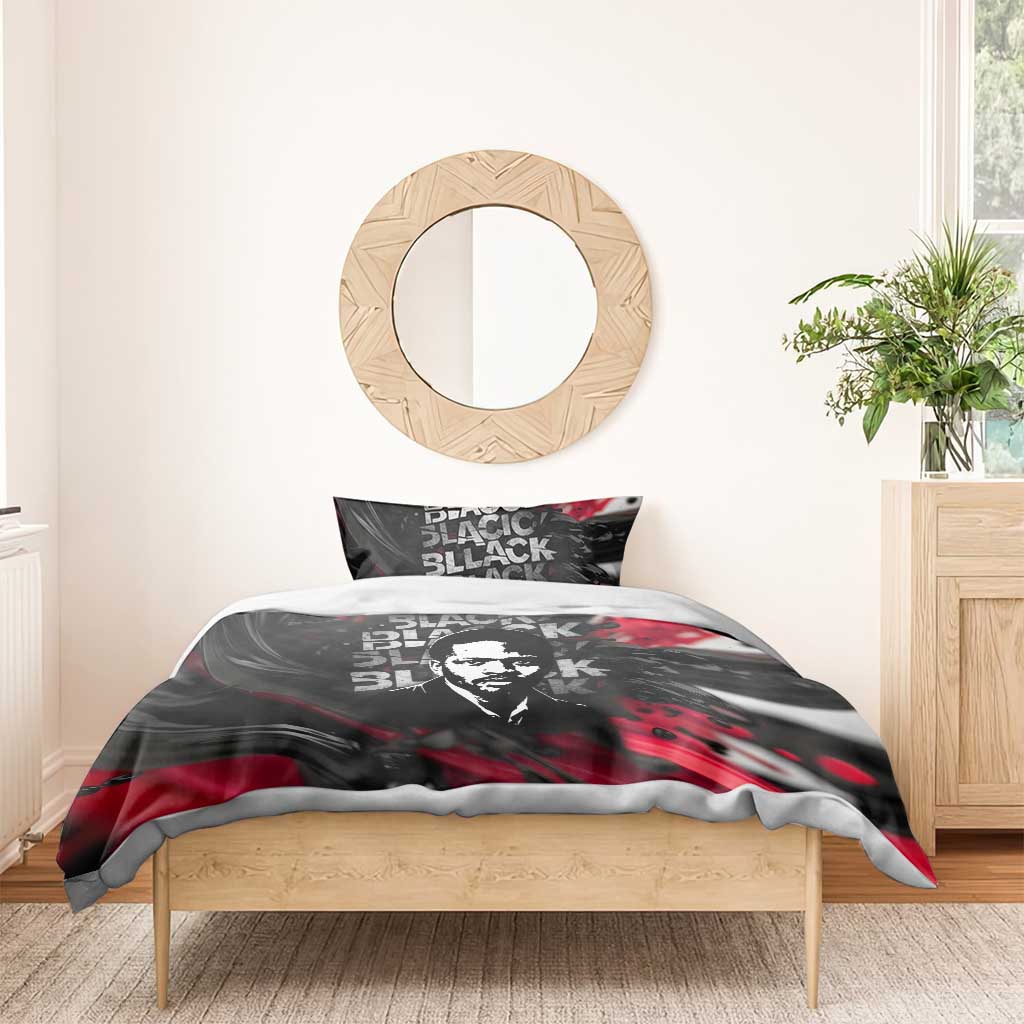 Steve Biko Bedding Set with Black Consciousness Portrait, Power Fist Symbol and Red-Black Freedom - African Pride