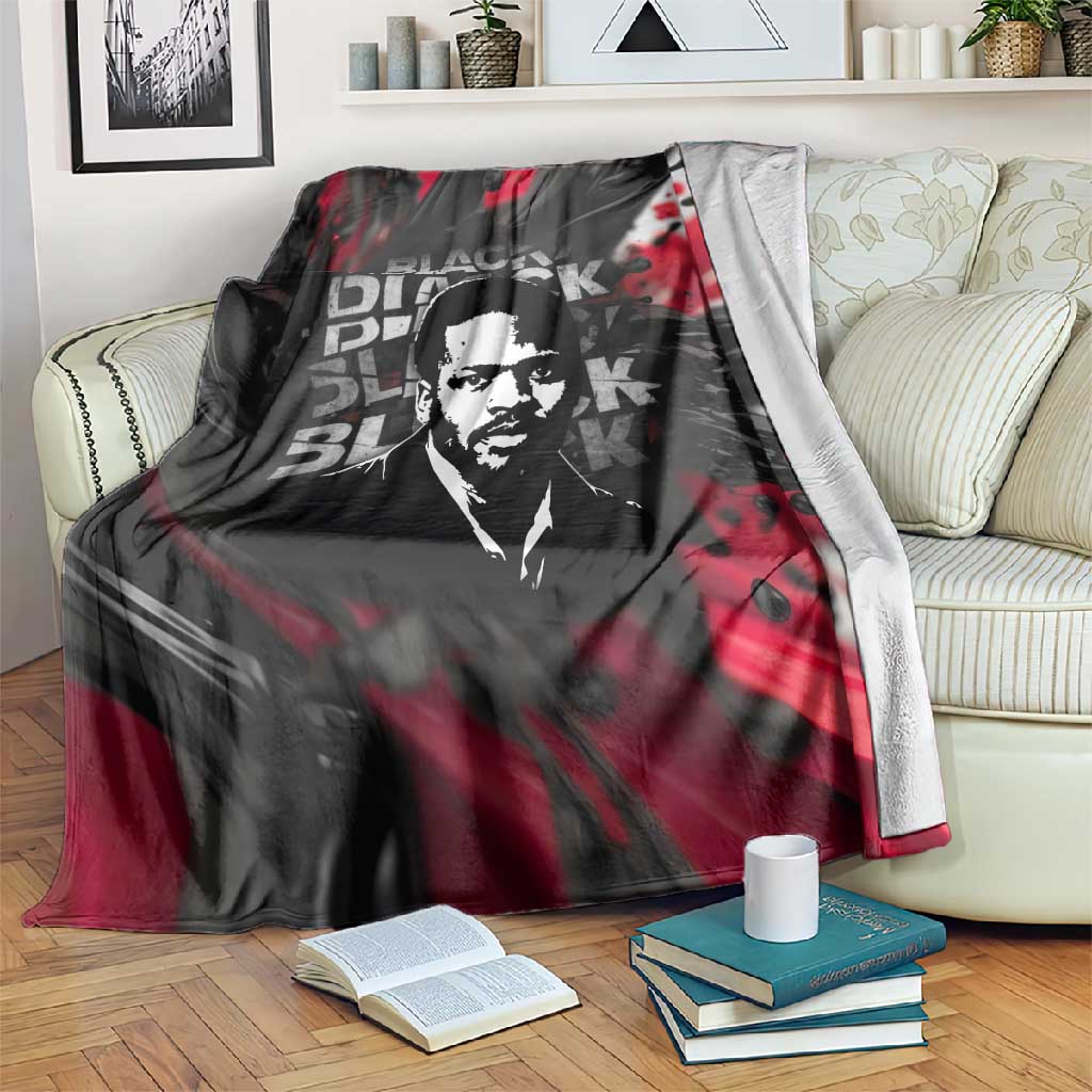Steve Biko Blanket with Black Consciousness Portrait, Power Fist Symbol and Red-Black Freedom - African Pride