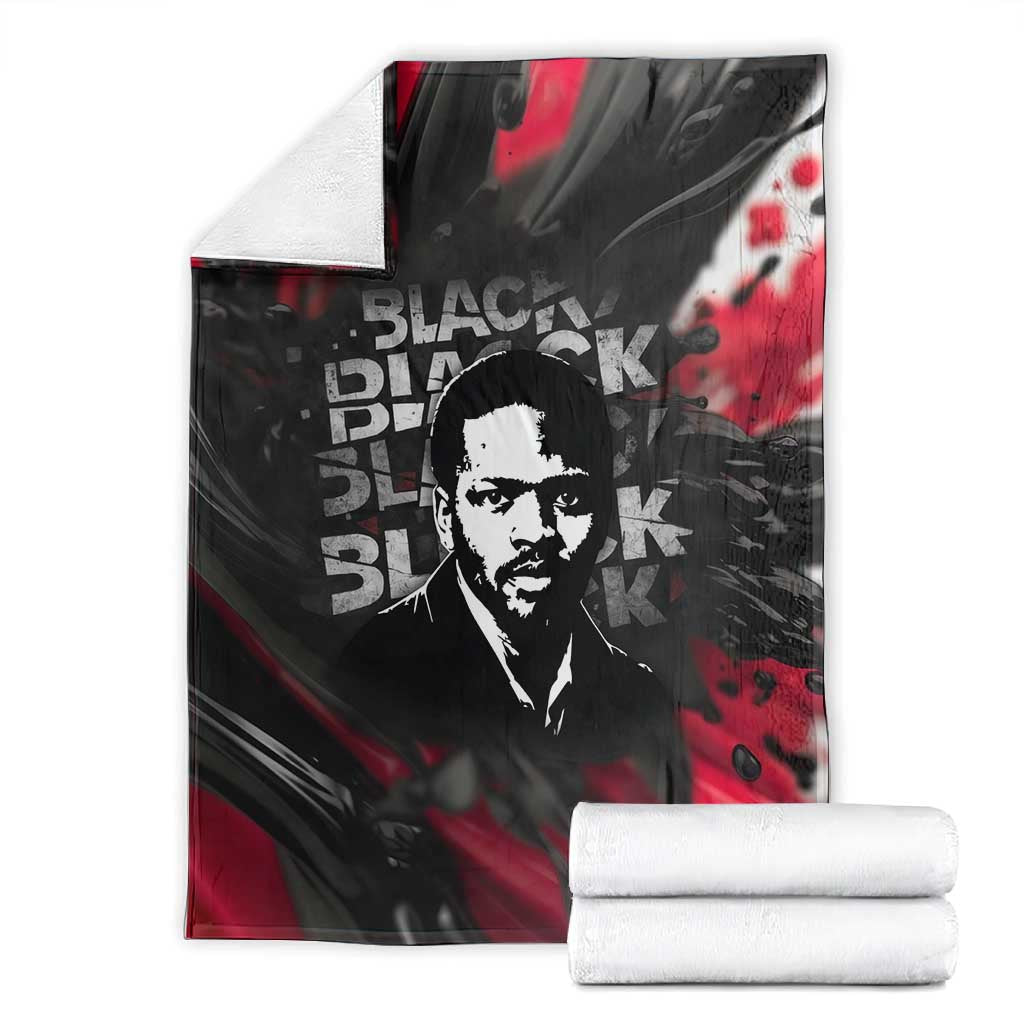 Steve Biko Blanket with Black Consciousness Portrait, Power Fist Symbol and Red-Black Freedom - African Pride