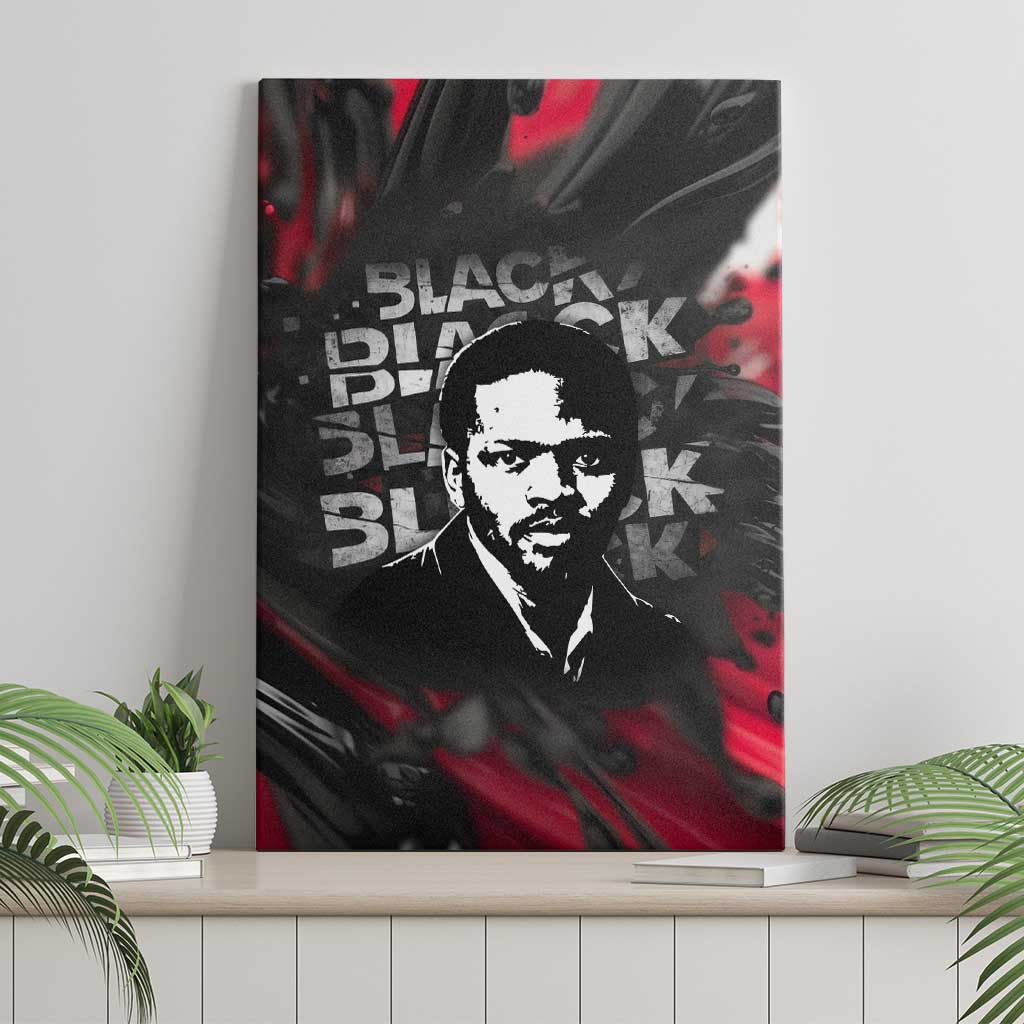 Steve Biko Canvas Wall Art with Black Consciousness Portrait, Power Fist Symbol and Red-Black Freedom - African Pride