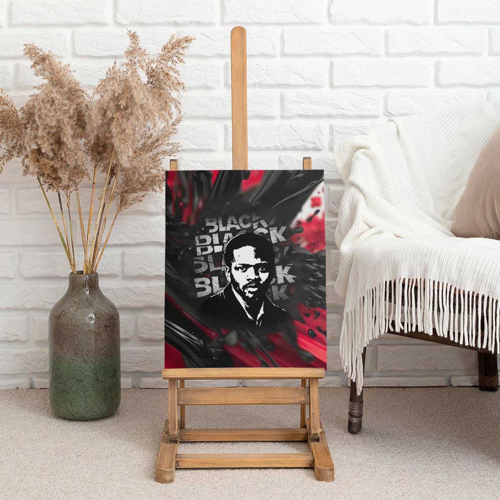 Steve Biko Canvas Wall Art with Black Consciousness Portrait, Power Fist Symbol and Red-Black Freedom - African Pride